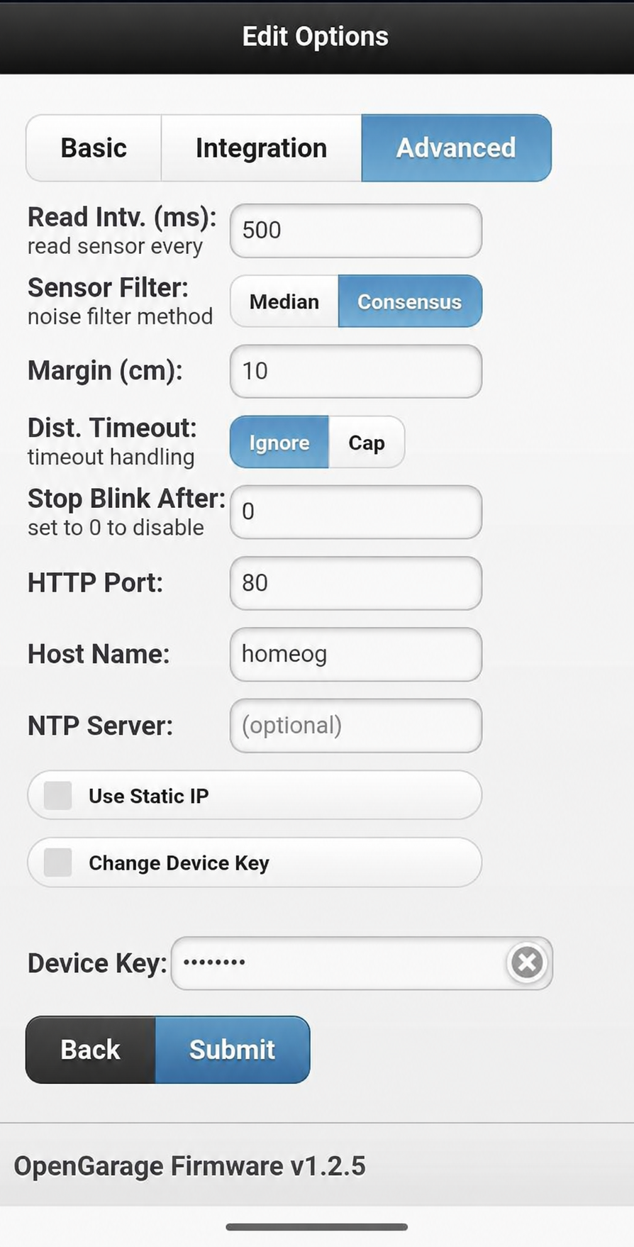 Advanced Tab